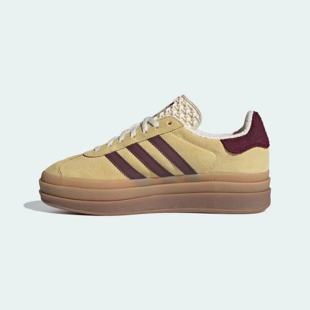 adidas WMNS Originals Gazelle Bold Almost Yellow Maroon IF Women Size - Picture 7 of 10